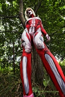 giantess blonde navel belly looking_down cosplay thighs point_of_view shelle-chii attack_on_titan annie_leonhart oldmacman