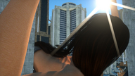 giantess city long_hair brunette lying_down digital_render fater