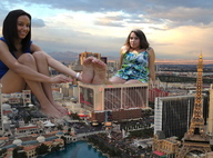 giantess collage feet city mega destruction barefoot brunette sitting foot_crush giantesses mick_78 las_vegas looking_at_viewer