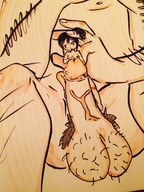 drawing nude black_hair long_hair giant penis shrunken_woman xolittleonexo