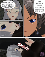 giantess comic long_hair blue_eyes foot_crush shrunken_man grey_hair digital_render giantessvero