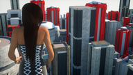 giantess city long_hair brunette digital_render fater