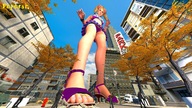 giantess city destruction high_heels low_angle cheerleader pigtails outdoors juliet_starlet