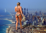 collage blonde butt swimsuit toes barefoot unknown_artist foot_crush looking_down thighs pedicure tattoo manicure earrings ankles imminent_crush looking_at_tiny