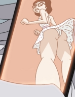 drawing panties upskirt butt glasses angry brunette looking_down thighs point_of_view dboy