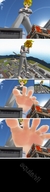 giantess city blonde comic barefoot red_eyes point_of_view raised_foot digital_render nechgy