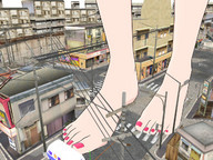 giantess city barefoot outdoors nail_polish joethevenezuelan digital_render