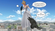 giantess city mega handheld godzilla gloves dress outdoors disney cinderella dialogue zilla digital_render
