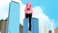 giantess city long_hair pink_hair outdoors digital_render