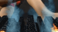 giantess city mega destruction fire animation walking smoke