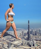 giantess collage panties city barefoot bra glasses sandals burj_khalifa mega_giantess