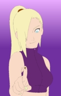 drawing blonde naruto ino ponytail short_hair unknown_artist source_needed no_background naruto_(series)