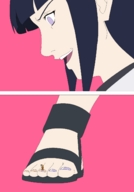 drawing color naruto shrunken_man painting_toenails on_toe hinata_hyuga naruto_(series)