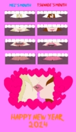 drawing color naruto tsunade shrunken_men kissing inside_mouth mei naruto_(series)