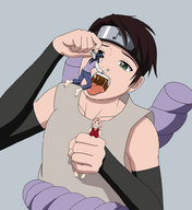 drawing vore color tongue handheld barefoot green_eyes blue_hair brunette pink_hair open_mouth shrunken_women between_fingers