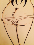 drawing color butt shrunken_people panty_entrapment xolittleonexo