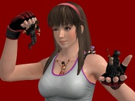 long_hair handheld brunette shrunken_men shrunken_woman no_background in_shirt digital_render