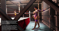 black_hair long_hair huge_breasts ponytail mini_giantess surprised wrestling redfiredog digital_render