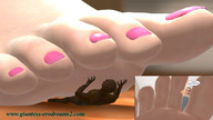 blonde toes barefoot soles story shrunken_men worship foot_play shrunken_man captured ilayhu pedicure looking_at_tiny digital_render