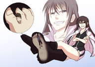 drawing giantess feet small_man color shoes sweat in_shoe shrunken_men sitting foot_crush shrunken_man entrapment between_toes under_foot internal_view sweaty_foot
