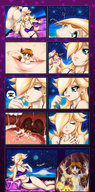 breasts drawing nude panties vore manga blonde comic color long_hair tongue blue_eyes mouth cleavage bra saliva anime lips nintendo shrunken_woman inside_stomach commission stars princess_daisy princess_rosalina stomach_juices fmafreak04
