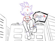 drawing giantess furry anthro city color high_heels buildings sitting sonic_the_hedgehog foot_play sketch blaze_the_cat source_needed