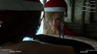 giantess blonde multiple_giantesses brunette christmas gloves giantesses santa_costume looking_at_victim digital_render fater santa_hats