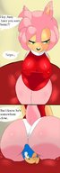 drawing comic color butt_crush green_eyes pink_hair amy_rose unknown_artist shrunken_men sonic_the_hedgehog shrunken_man
