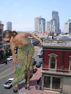 giantess collage city dress sunglasses streets vehicles jessica_alba sandels accasbel san_diego
