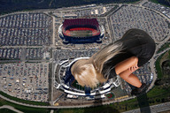 giantess collage mega blonde wonderslug bending_over parking_lot aerial_view jenni_czech sports_stadium downward_angle