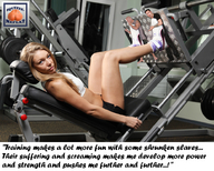 collage blonde domination story shrunken_men foot_crush legs sneakers athletic under_foot looking_at_viewer squeezemeflat imminent_crush weight_machine leg_machine sled