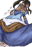 giantess blushing butt_crush looking_at_victim korra aang avatar_the_last_airbender legend_of_korra