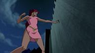 drawing giantess mega color low_angle giganta red_hair ponytail dress fist belt super_villain dc_comics