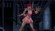 breasts drawing giantess wings mega alien color giganta red_hair ponytail fighting shrunken_woman wonder_woman belt leotard super_villain dc_comics hawkgirl