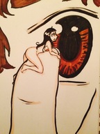 drawing color finger brunette brown_eyes eye shrunken_woman xolittleonexo