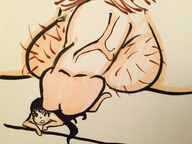 drawing color long_hair penis lying_down shrunken_woman xolittleonexo