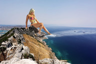 collage landscape mega blonde swimsuit ocean wonderslug sky ships aryane_steinkopf rock_of_gibraltar