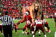 giantess collage blonde wonderslug game grass football crowds football_field wide_reciever small_players