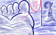 drawing giantess color water kneeling unaware twisted_persona steven_universe lapis_lazuli wet_soles