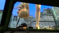giantess feet city destruction barefoot fire running vehicles point_of_view raised_foot imminent_crush digital_render tinysnowy