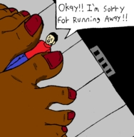 drawing giantess feet color barefoot story foot_crush dark_skin red_nails chadchechak