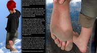 collage city mega destruction toes barefoot soles blood story red_hair clouds danskjavel