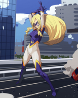 drawing horns city blonde color superhero mini_giantess mask accident vehicles road めらぬー meranu my_hero_academia mt._lady