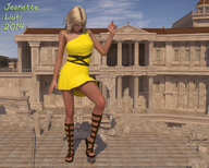 giantess blonde looking_down under_foot gladiator_sandals ruins bruzzo imminent_crush looking_at_tiny digital_render