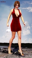 feet landscape city mega destruction cleavage high_heels fire legs looking_down smoke sky