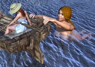giantess nude barefoot lake boats digital_render confiado