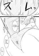 drawing crush manga monochrome butt_crush kanahebi anime shrunken_men shrunken_man looking_back dialogue