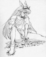 drawing giantess mega monochrome long_hair handheld anime gerald_nog