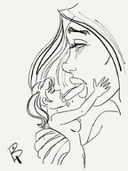 drawing size_difference monochrome tongue kissing lesbians