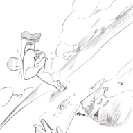 drawing crush monochrome beach barefoot unaware disney point_of_view nani_pelekai low_angle_shot lilo_and_stitch